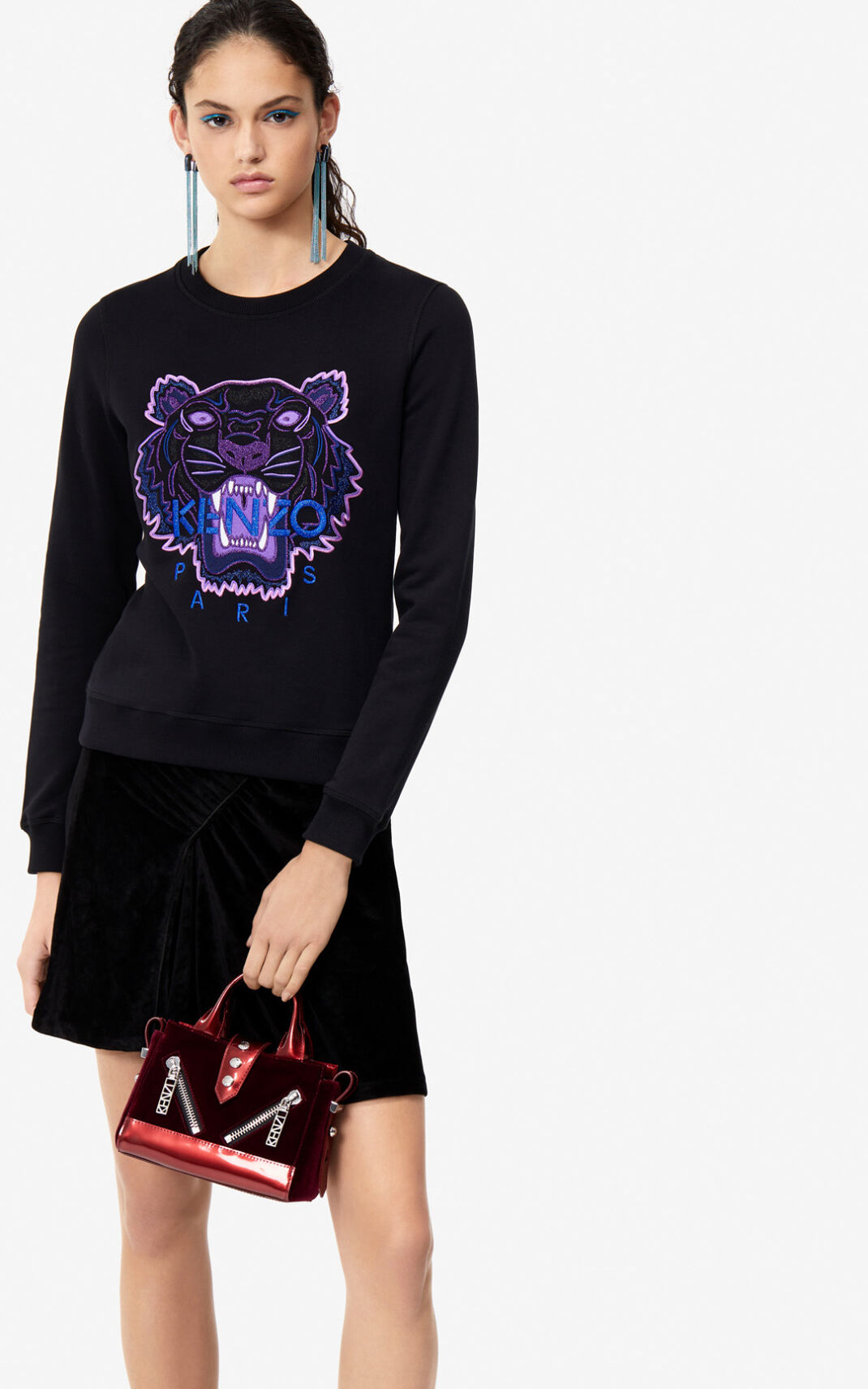 Kenzo Tiger Melegítő Felső Női Fekete | ID.740080